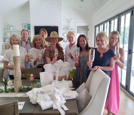 Lezlie's Mobile Spa on location with a group of ladies celebrating a milestone birthday with a wellness spa party in Santa Rosa Beach, Florida