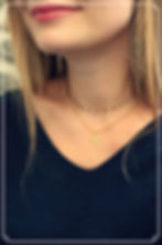 Article : Collier double fleur rose acier inoxydable doré réglable fait main