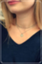 Article : Collier double médaillon acier inoxydable réglable fait main
