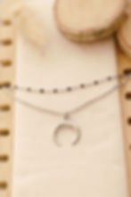 Article : Collier double croissant de lune acier inoxydable réglable fait main