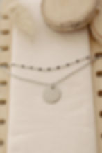 Article : Collier double médaillon acier inoxydable réglable fait main