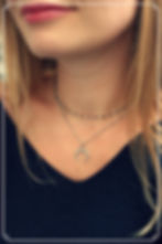 Article : Collier double croissant de lune acier inoxydable réglable fait main