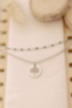 Article : Collier double arbre de vie acier inoxydable réglable artisanal
