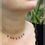 Miniature : Collier tour de cou Perlita acier inoxydable argenté et perles rouges