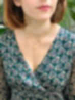 Article : Collier Glam fleur rose en acier inoxydable doré artisanal réglable
