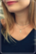 Article : Collier double plume acier inoxydable réglable fait main