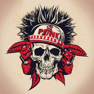 skull wearing a bandana.