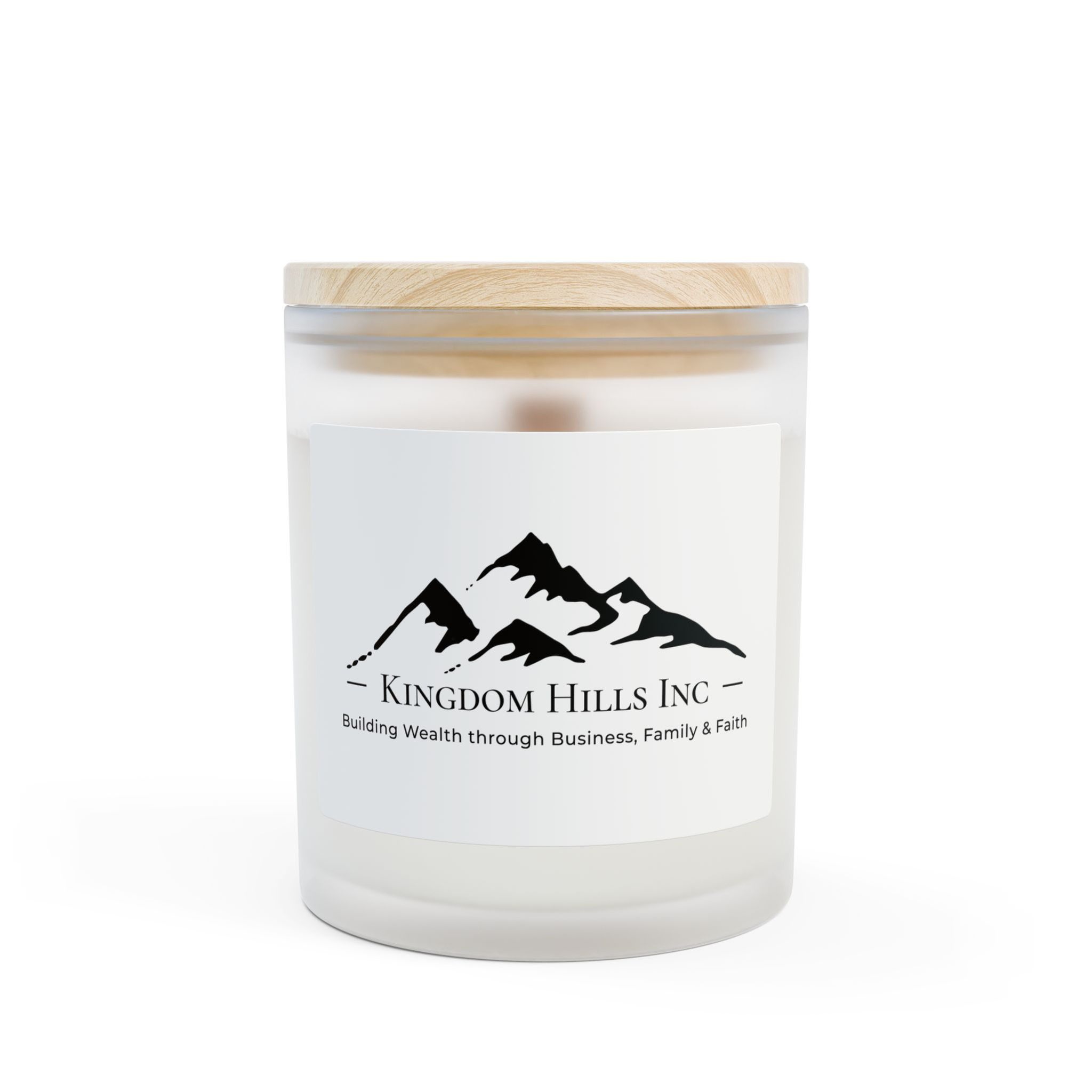 Frosted Glass Candle — Kingdom Hills Inc. Logo Soy Candle (11 oz)