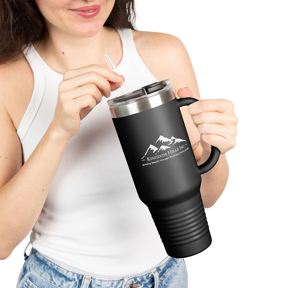 Thumbnail: 40oz Insulated Travel Mug with Mountain Logo Thermal Tumbler