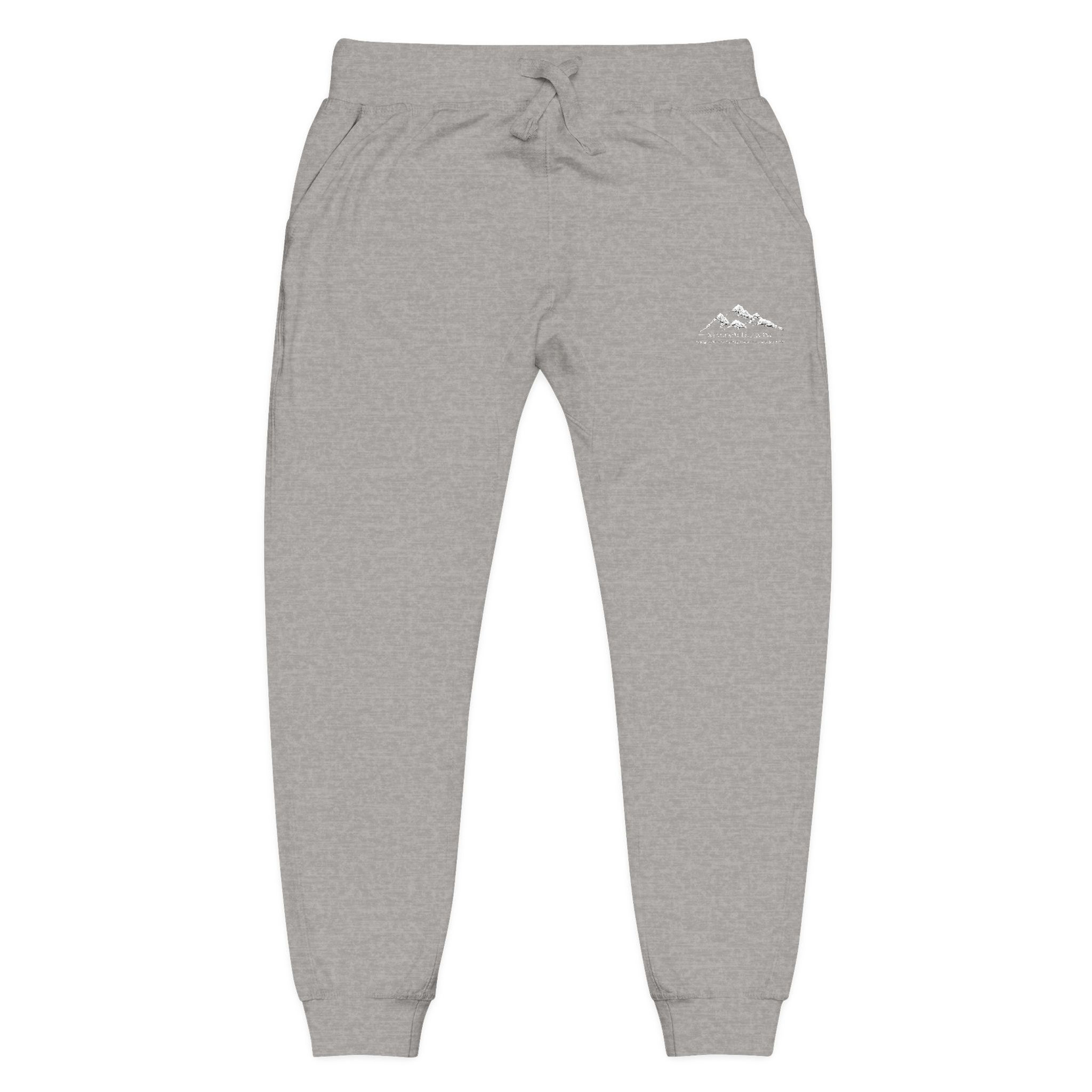 Embroidered Mountain Logo Fleece Sweatpants — Cozy Casual Joggers