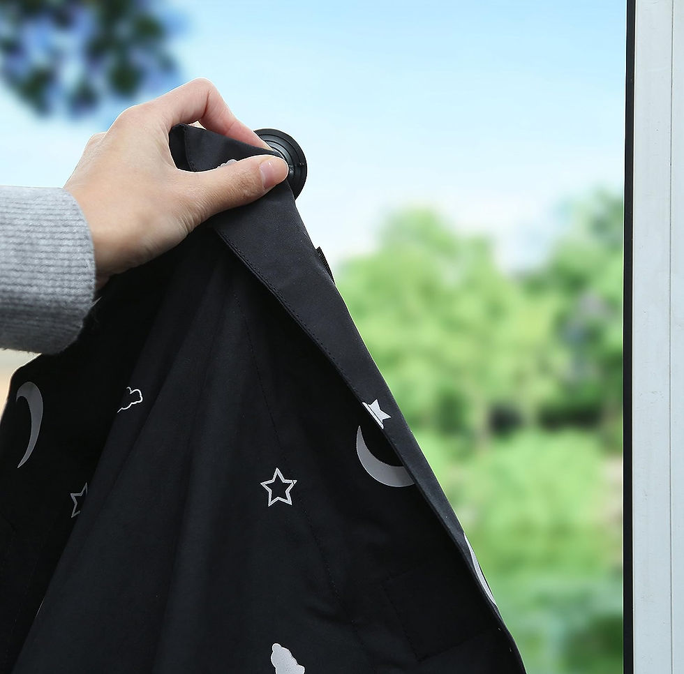 Thumbnail: Portable Travel Window Blackout Curtain Shades with Suction Cups