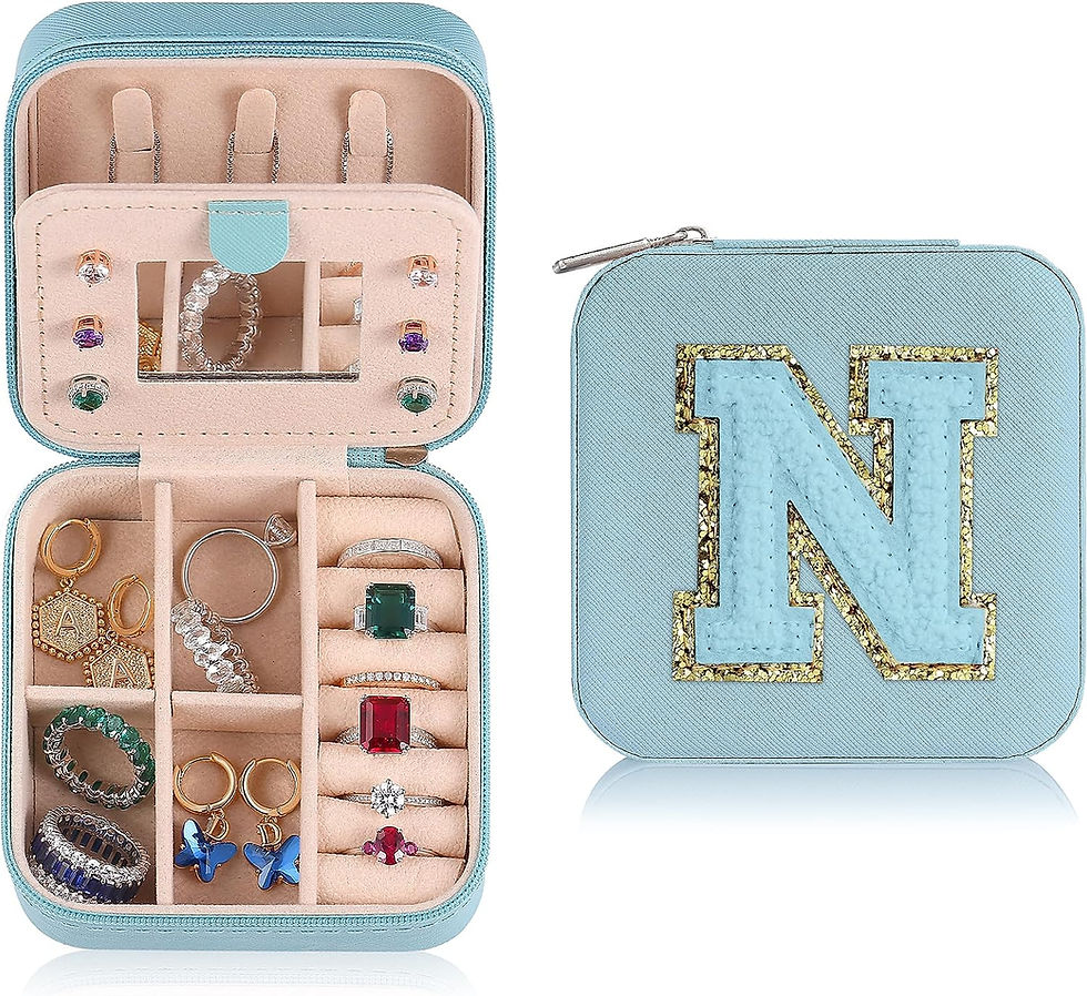 Thumbnail: Initial Travel Jewelry Case Organizer | Small Travel Jewelry Case |