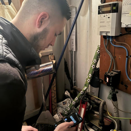 Will at AJL Plumbing & Heating Servicing a Boiler
