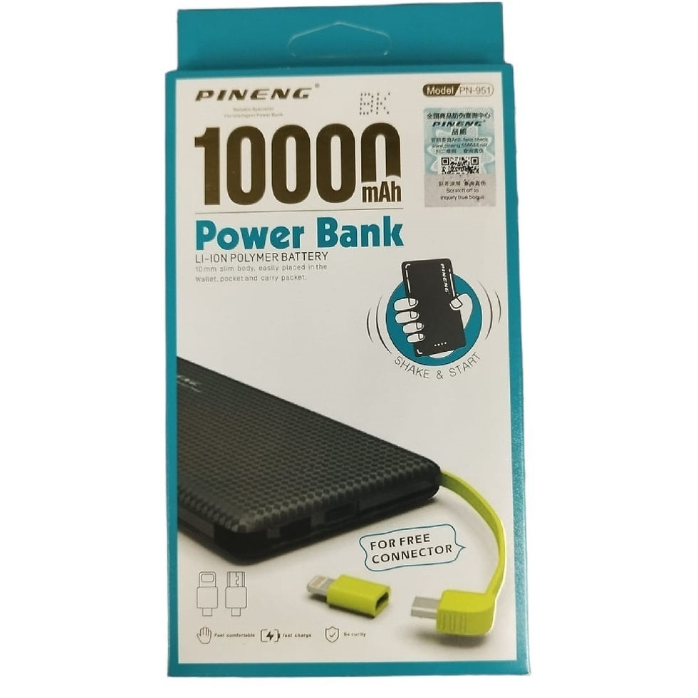 Miniatura: Power Bank Pineng PN-951 10000mAh Carregador Portátil Rápido
