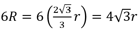 Perimeter of circumscribed hexagon