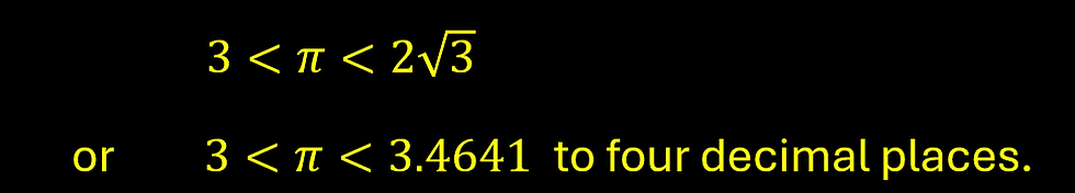 first interval for pi from hexagons