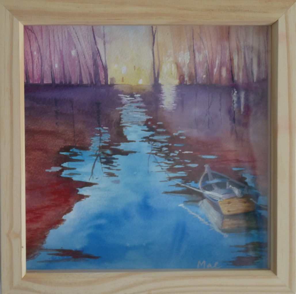 rowboat on the lake(SOLD)