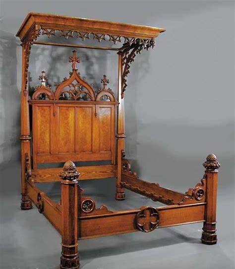 Gothic revival half tester bed.jpg