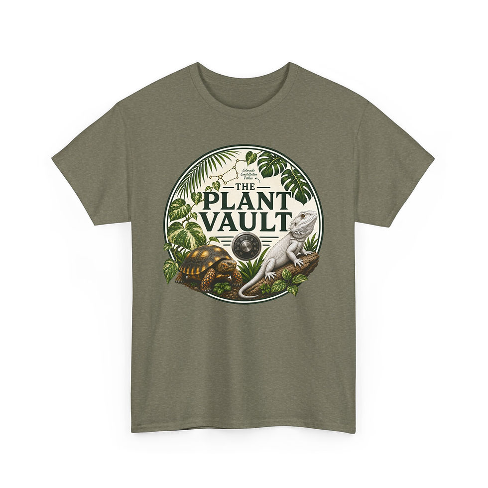 Thumbnail: Plant Vault Logo T-Shirt — Botanical Crew Tee with 'The Plant Vault' Graphic