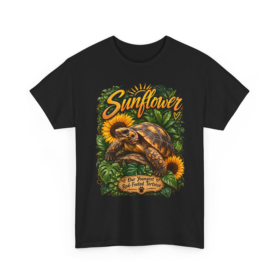 Thumbnail: Sunflower Tortoise Graphic Tee — "Sunflower" Vintage Nature Shirt