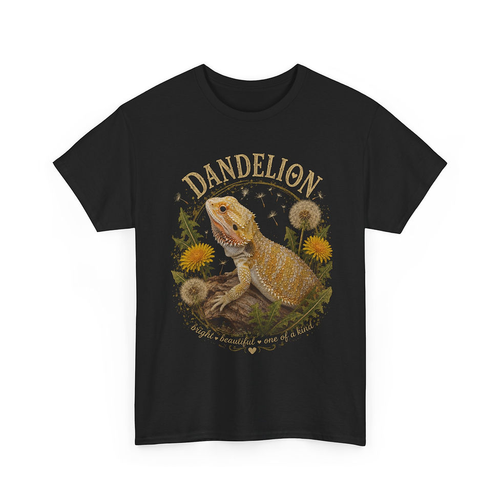 Thumbnail: Bearded Dragon 'Dandelion' T-Shirt – Reptile Lover Tee