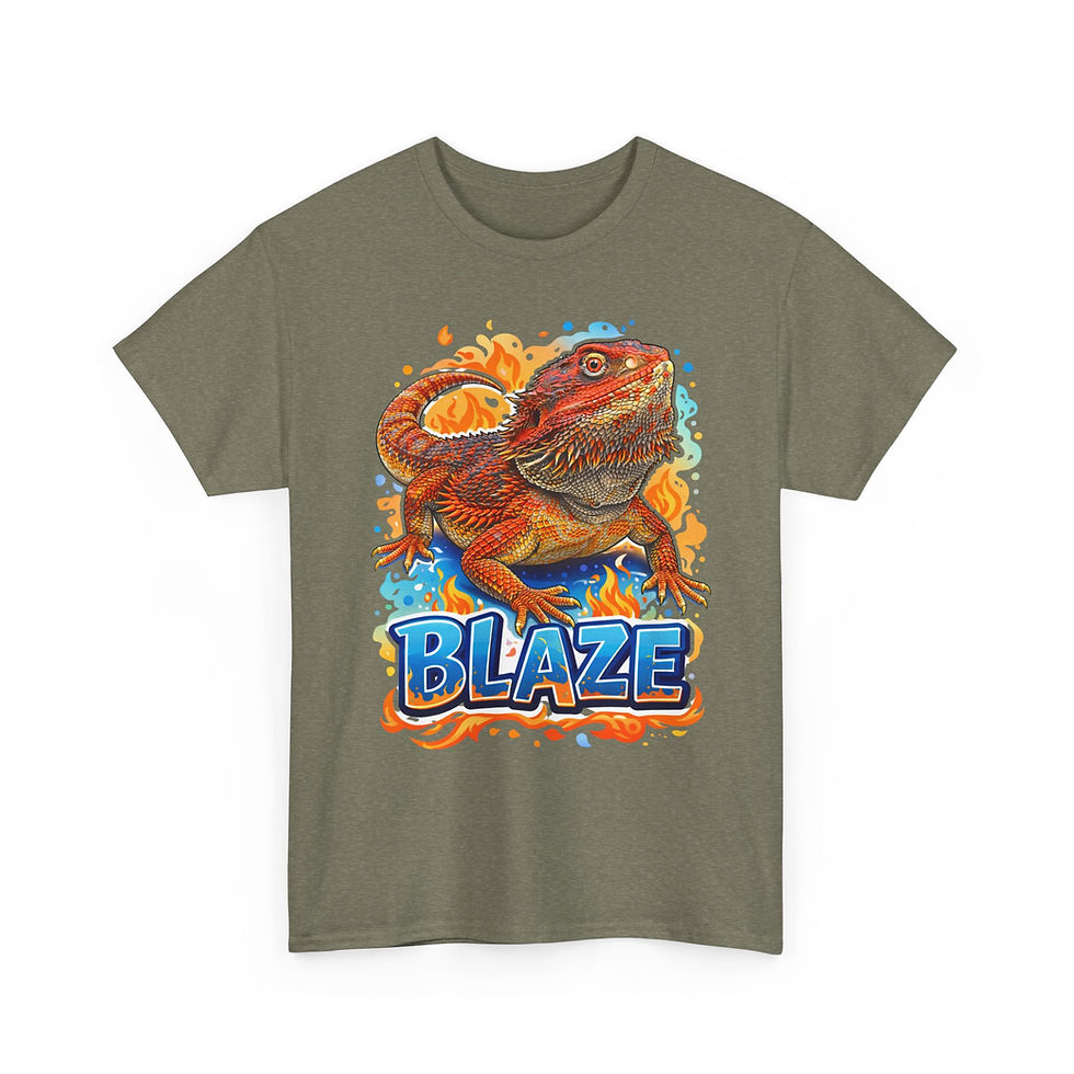 Thumbnail: Blaze Bearded Dragon T-Shirt — Colorful Reptile Graphic Tee for Pet Lovers