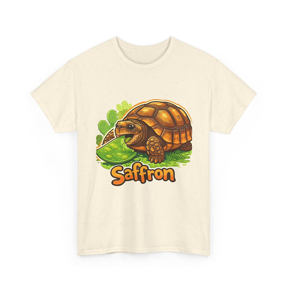 Thumbnail: Turtle Name Tee — Cute 'Saffron' Tortoise Graphic T-Shirt