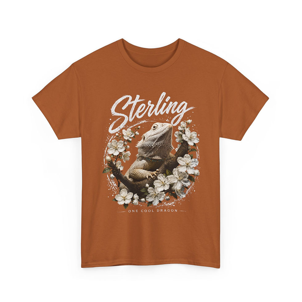 Thumbnail: Sterling Bearded Dragon T-Shirt — "Sterling" Floral Reptile Tee