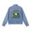 Thumbnail: Men's Denim Jacket - Nature Inspired Graphic Design