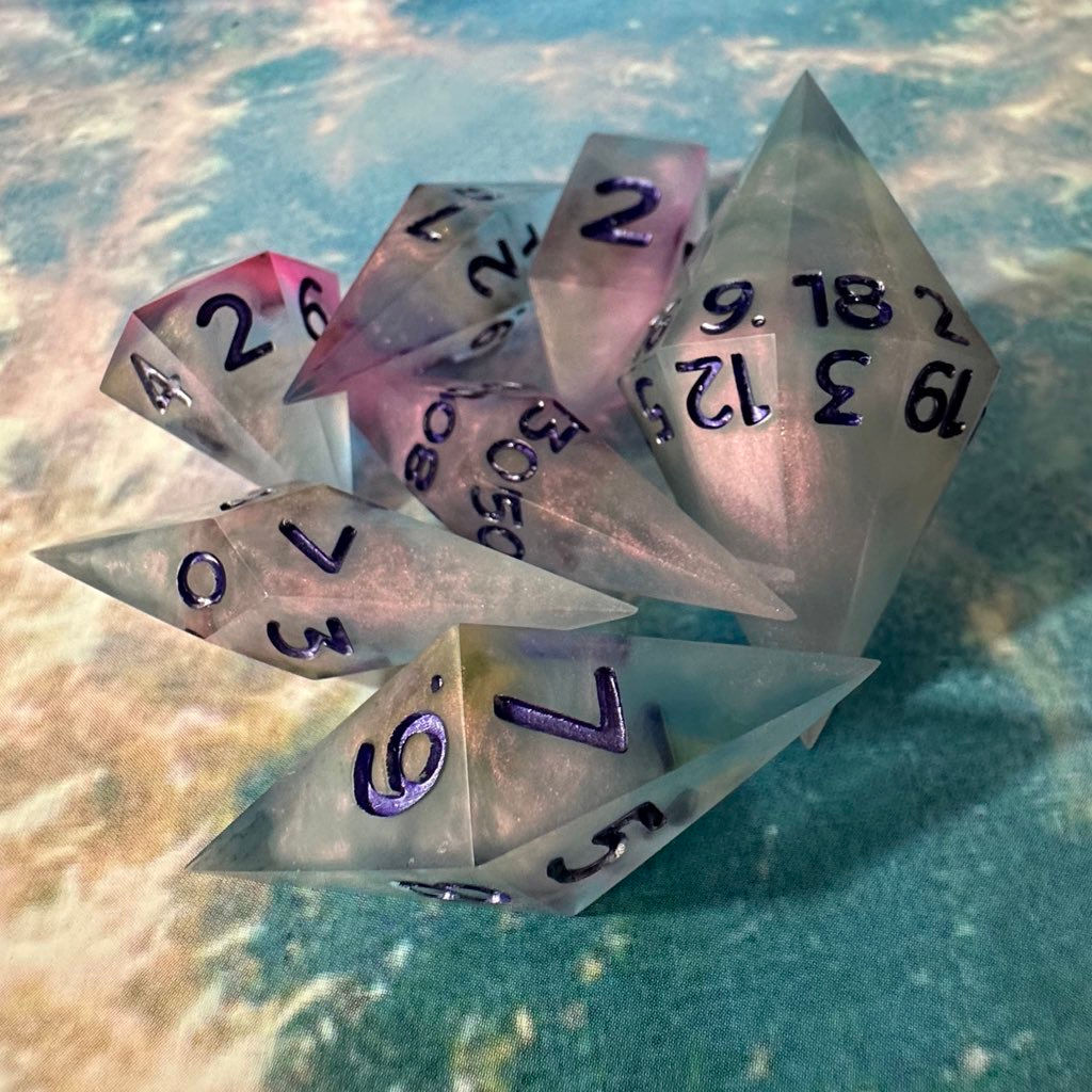 Custom Stabby Handmade 7 Piece DiceSet