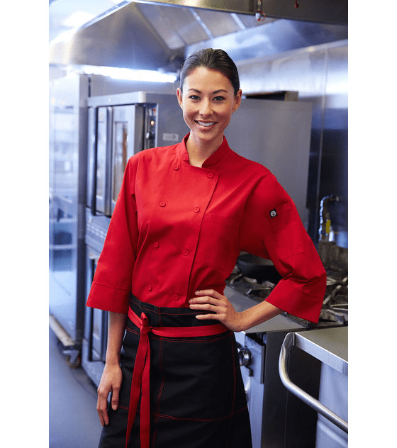 CHAQUETA MANGA 3/4 ROJA, CHEFWORKS