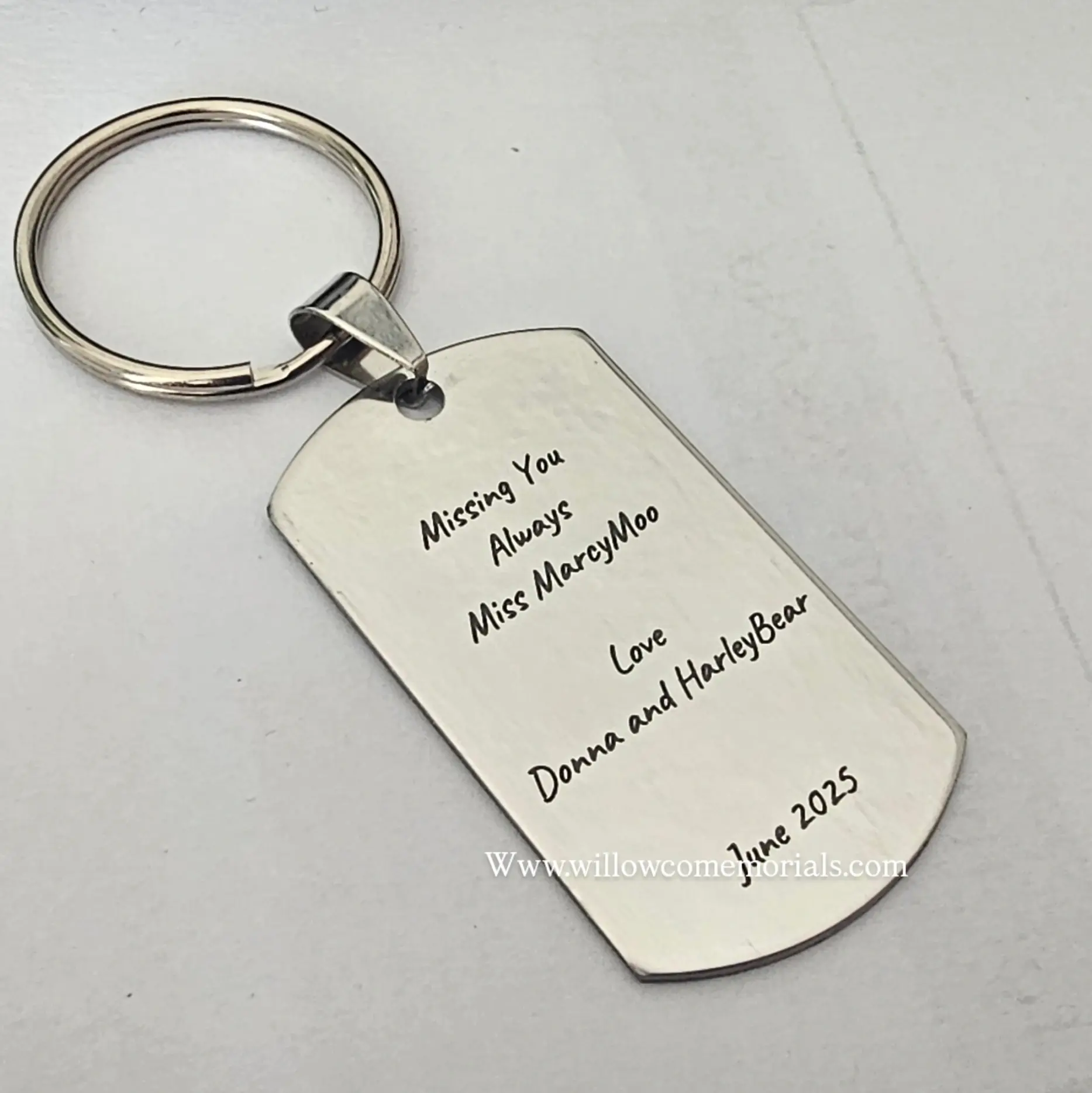 Short message rectangle keyring