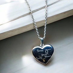 engraved handwriting necklace