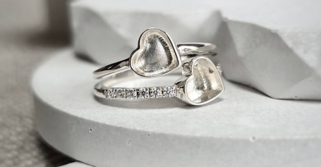 Double cz Anna heart ring