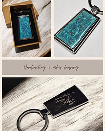 ashes and handwriting keyring