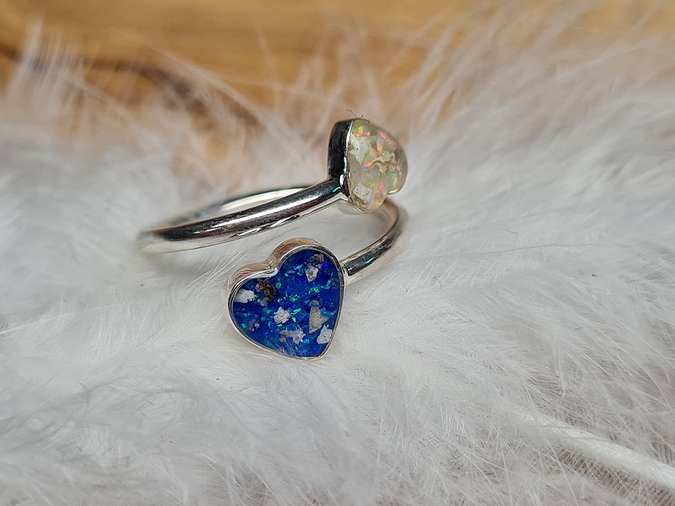 Thumbnail: Double heart adjustable ring