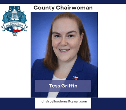 The Picture is of Bell County Democratic Party Chair Tess Griffin. Her email address is ChairBellCoDems@gmail.com