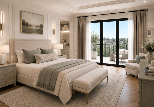 Master Bedroom in Parisi French Provincia