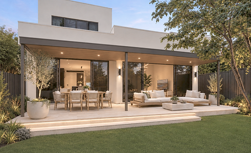 Outdoor living of Amber Minimalist Architect-Designed Home Designed and Built by Archbuild
