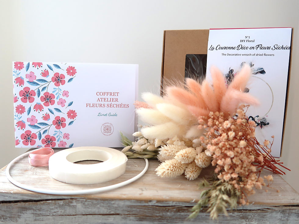Miniature : Couronne de Fleurs Séchées - Kit DIY - Coffret création à faire soi-même - Déco