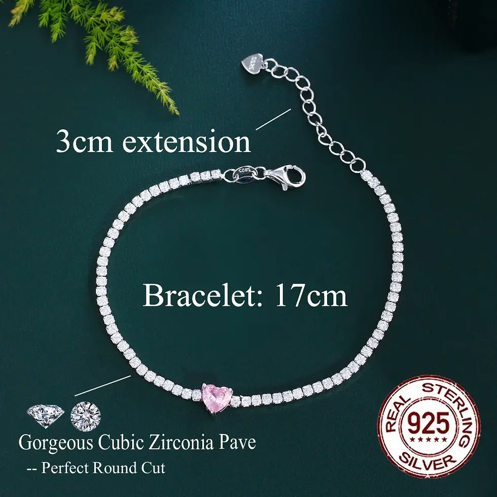 Thumbnail: Pink Heart Shaped Charm Bracelet