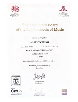 ABRSM exam certificate