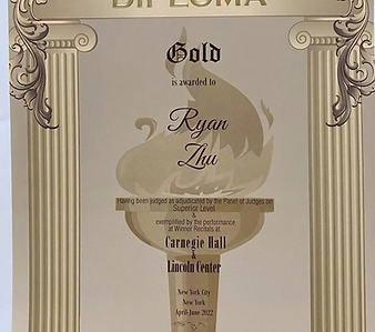 Golden Key piano competition first place