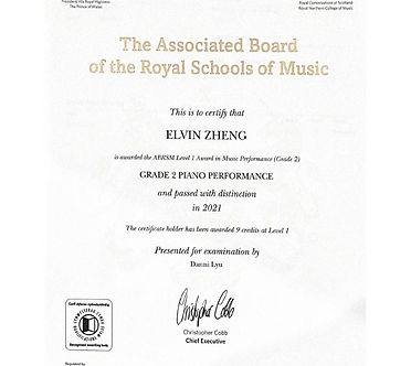 ABRSM exam certificate