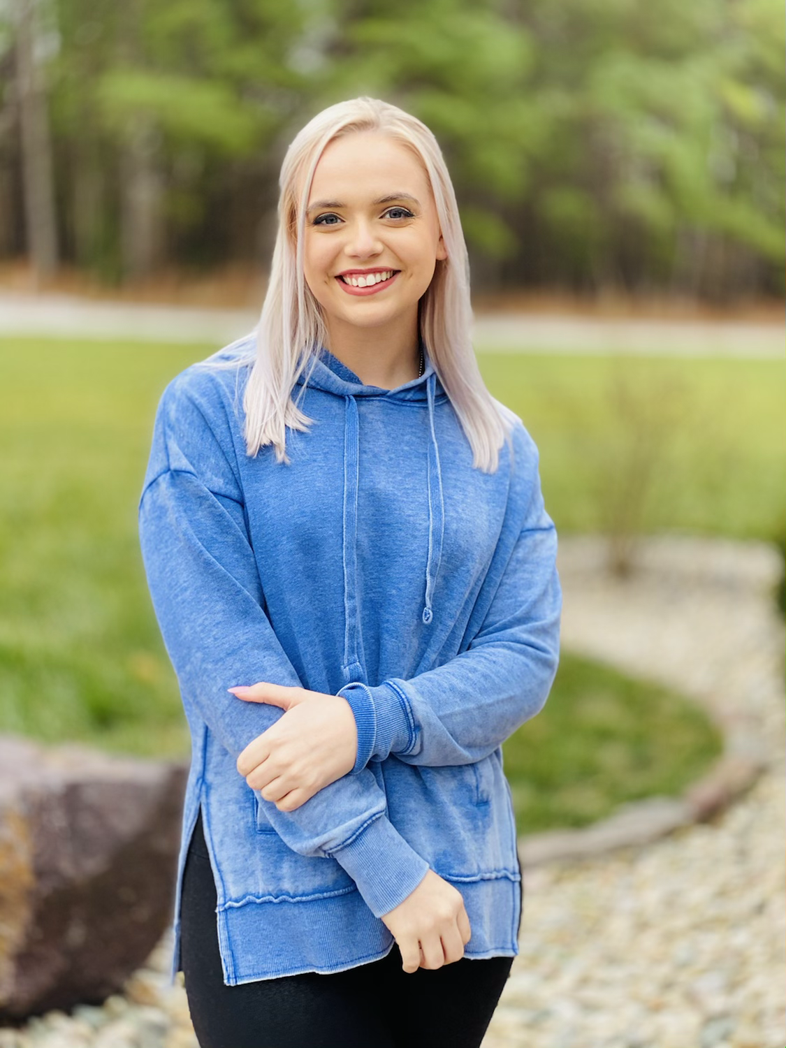 Fan Fav Distressed Hoodie in Royal 