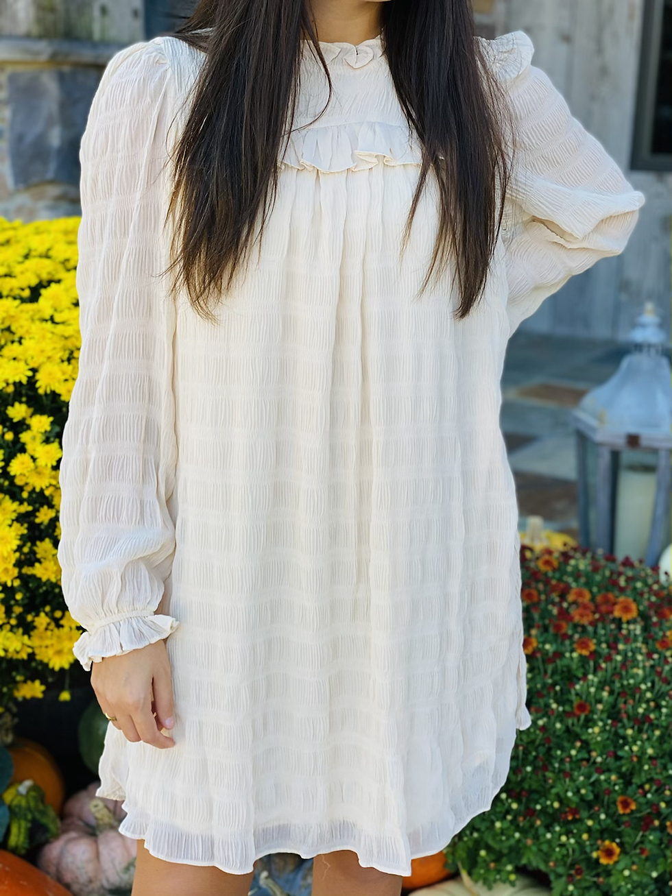 Thumbnail: Frilled To Meet You Dress in Cream 