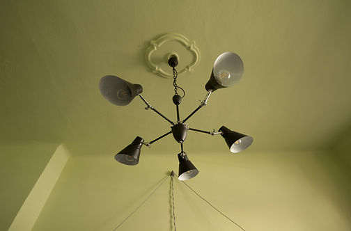 návrhy interiéru černý lustr stropní rozeta