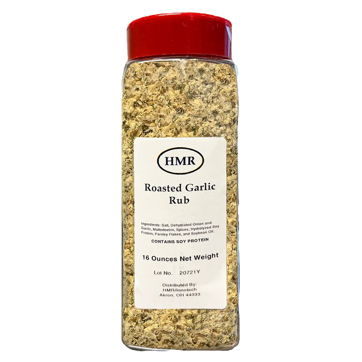Asmus Garlic and Onion Rub 16 oz plastic jar for commercial foodservice