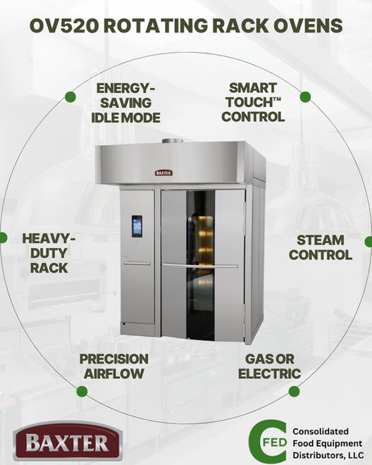 Baxter Commercial ovens on a promo flyer