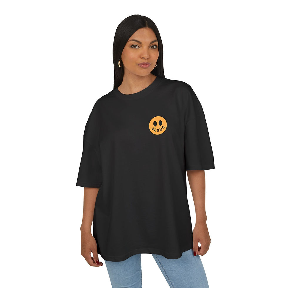 縮圖： Cheerful Smiley Face Unisex Heavy Cotton Tee, Ca
